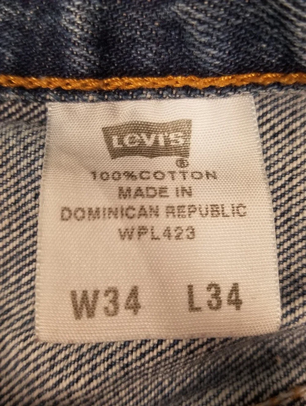 Vintage Y2K Levis 501 Jeans Mens 34x34 Button Fly Straight Leg Blue Denim
